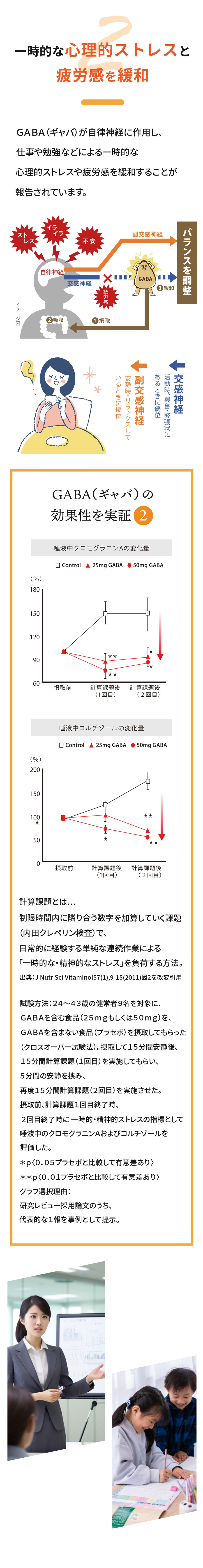 一時的な心理的ストレスと疲労感を緩和